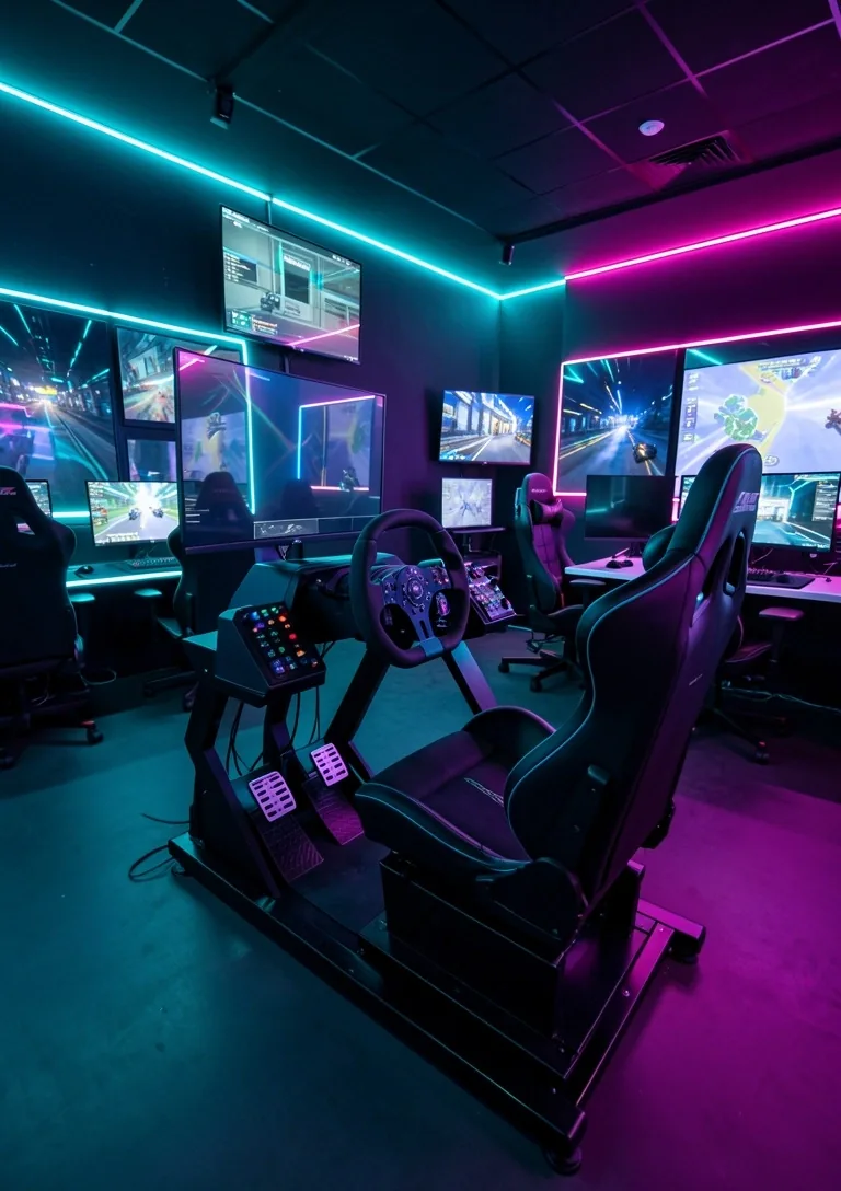 Estación de simulación con volante de retroalimentación de fuerza