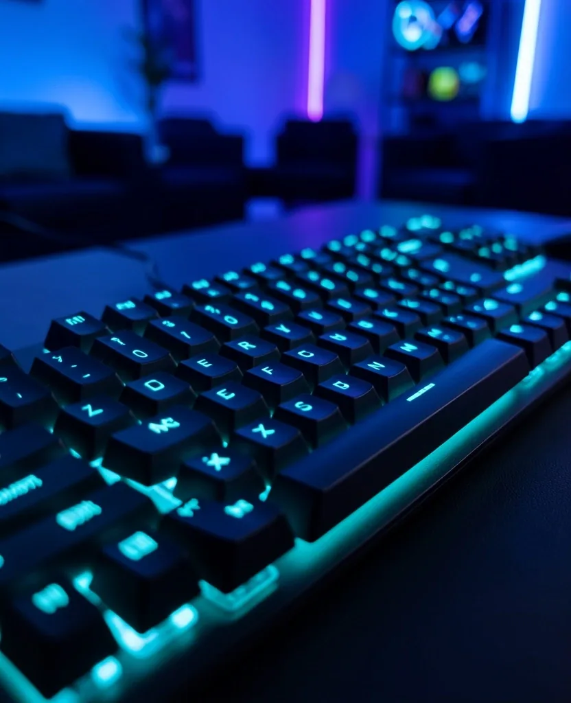 Teclado mecánico retroiluminado en estación de Werdavia