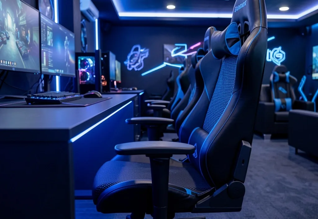 Configuración de estación profesional con silla ergonómica