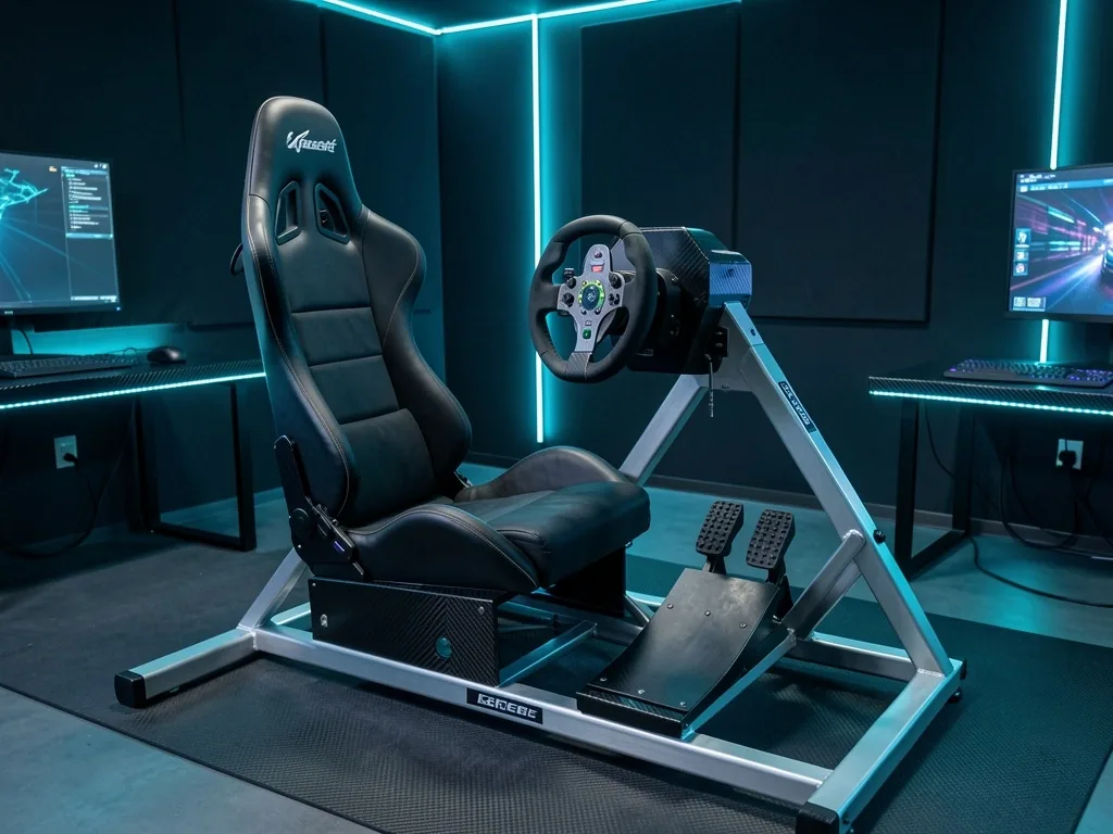 Cabina de simulador de carreras con volante Direct Drive